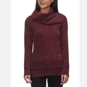 Kavu Sweetie Cowlneck Sweater Marled Maroon Burgundy Size Medium